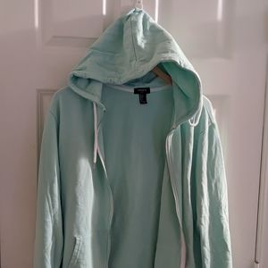 Men's mint green zipper hoodie size small